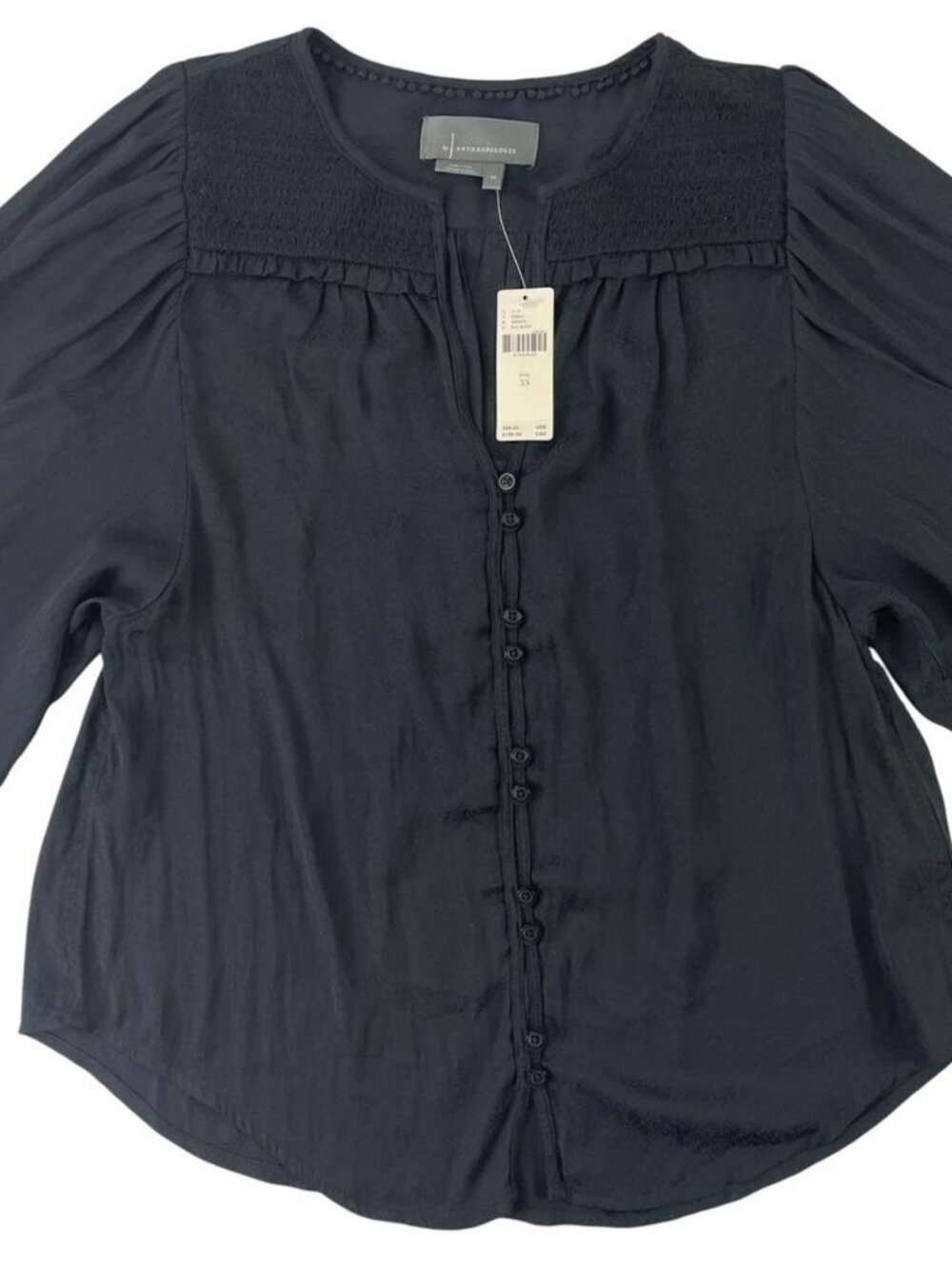 Anthropologie Cacee Jacquard Buttondown Ballon Sleeve Top Whimsigoth Fairygrunge